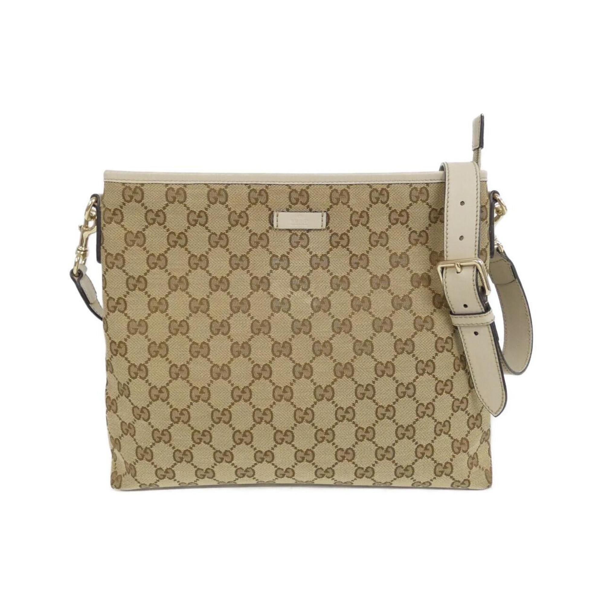 Gucci Gg Canvas Beige Ivory Gg Canvas Shoulder Bag (Pre-Owned)