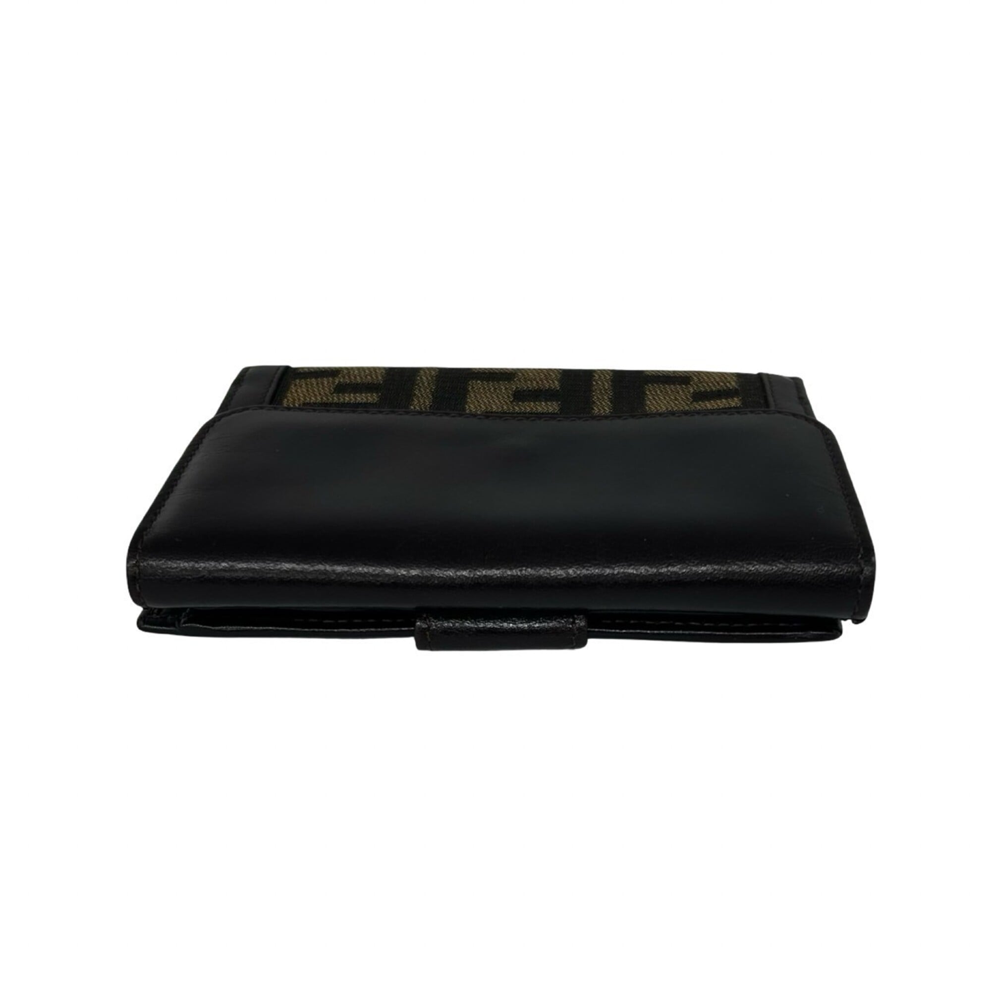 Fendi Black Brown Canvas Leather Wallet (Bi-Fold) (Pre-Owned)