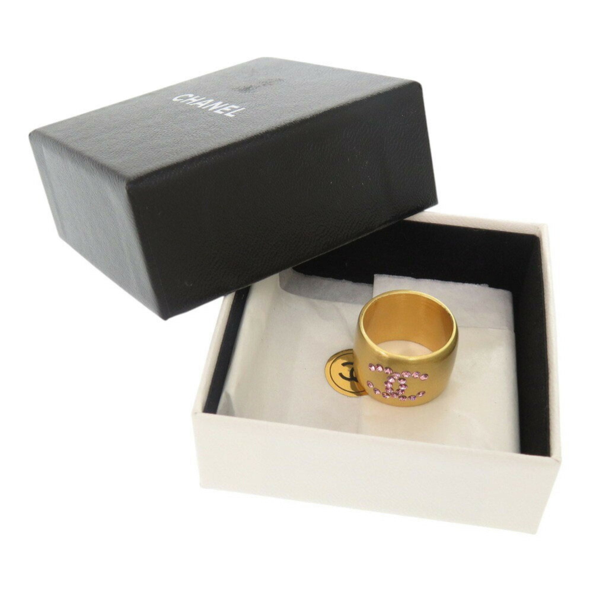 Chanel Gold Pink Gold Metal Band Ring (Pre-Owned)