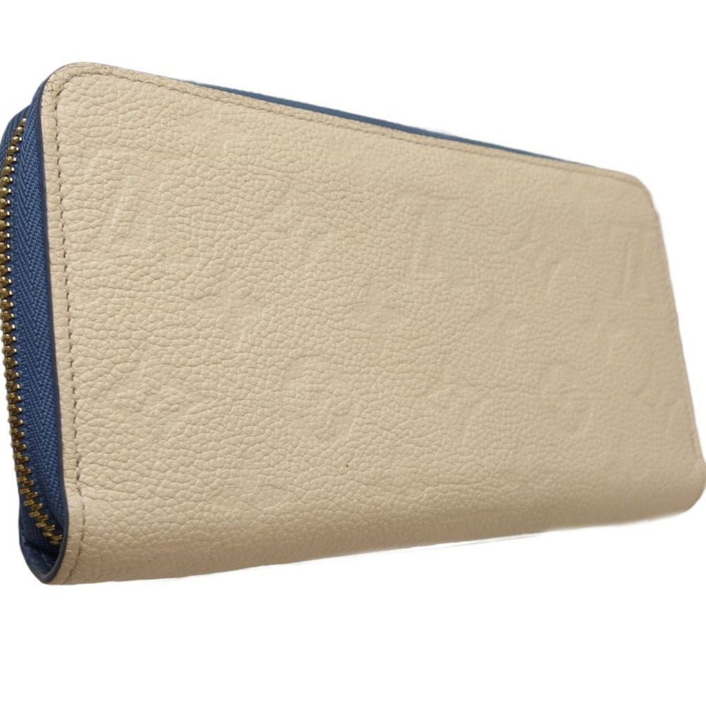 Louis Vuitton Blue Jean Cream Leather Long Wallet (Bi-Fold) (Pre-Owned)