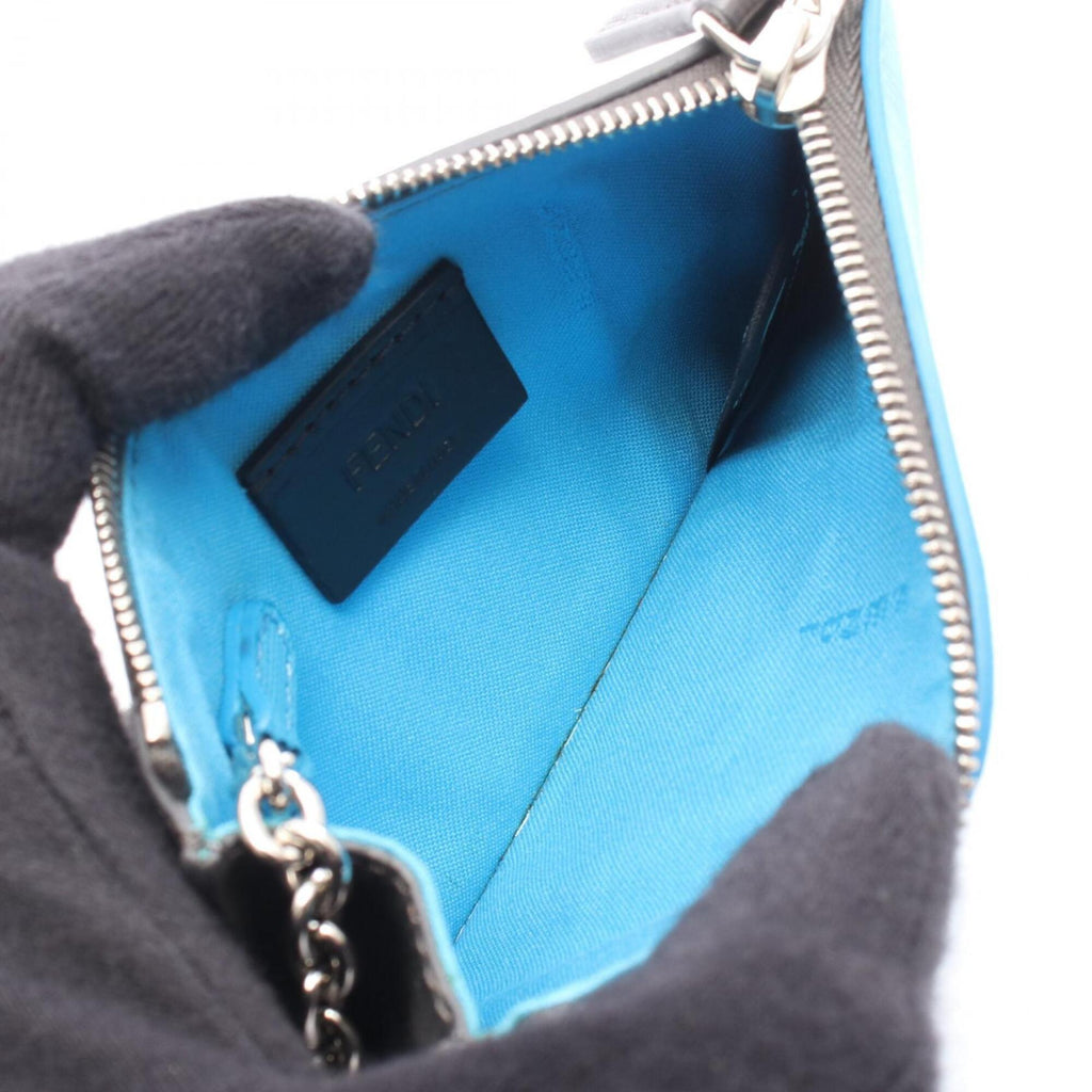 Fendi Blue Gray Multi-Color Leather Coin Purse/Coin Case (Pre-Owned)