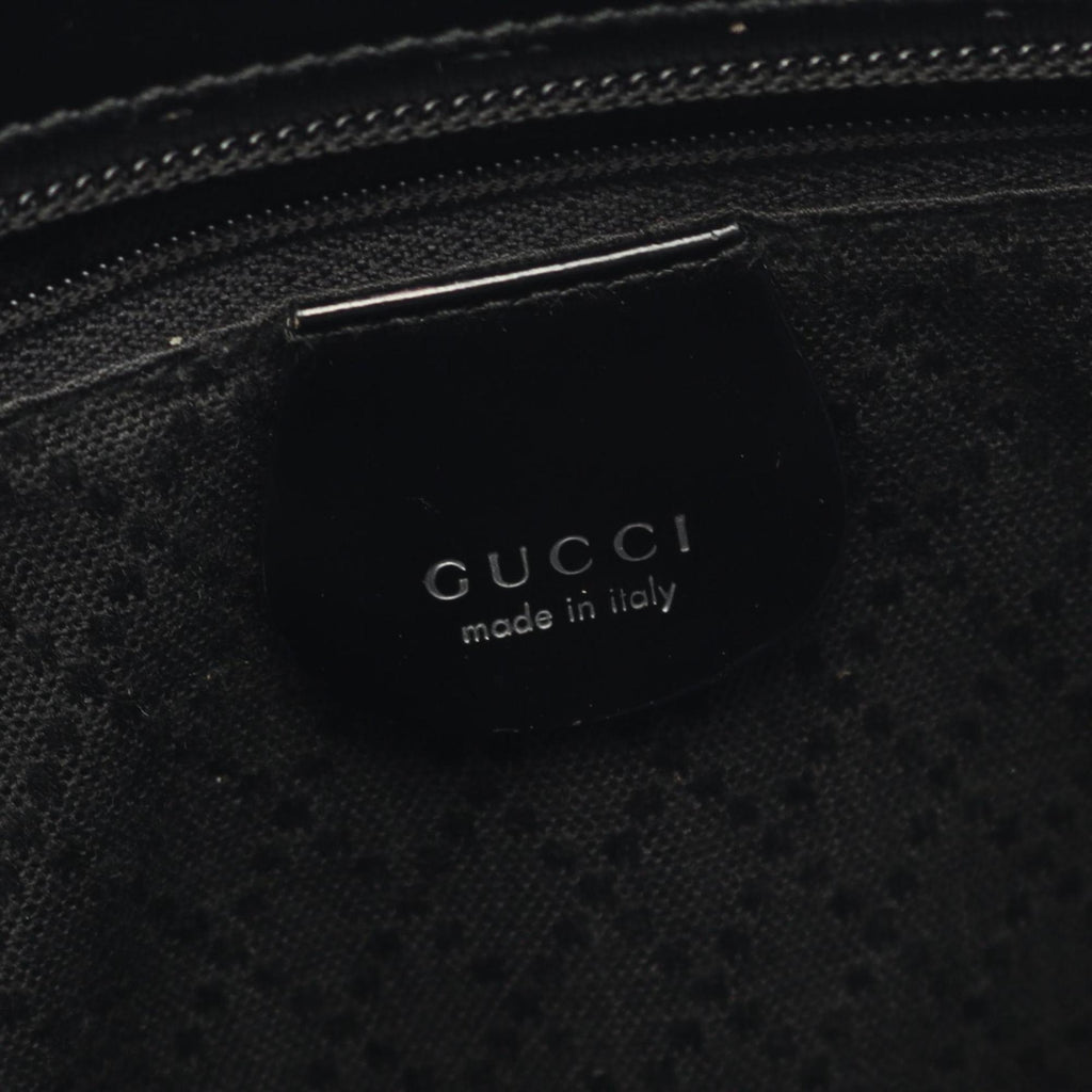 Gucci Black Leather Nylon Canvas Handbag (Pre-Owned)