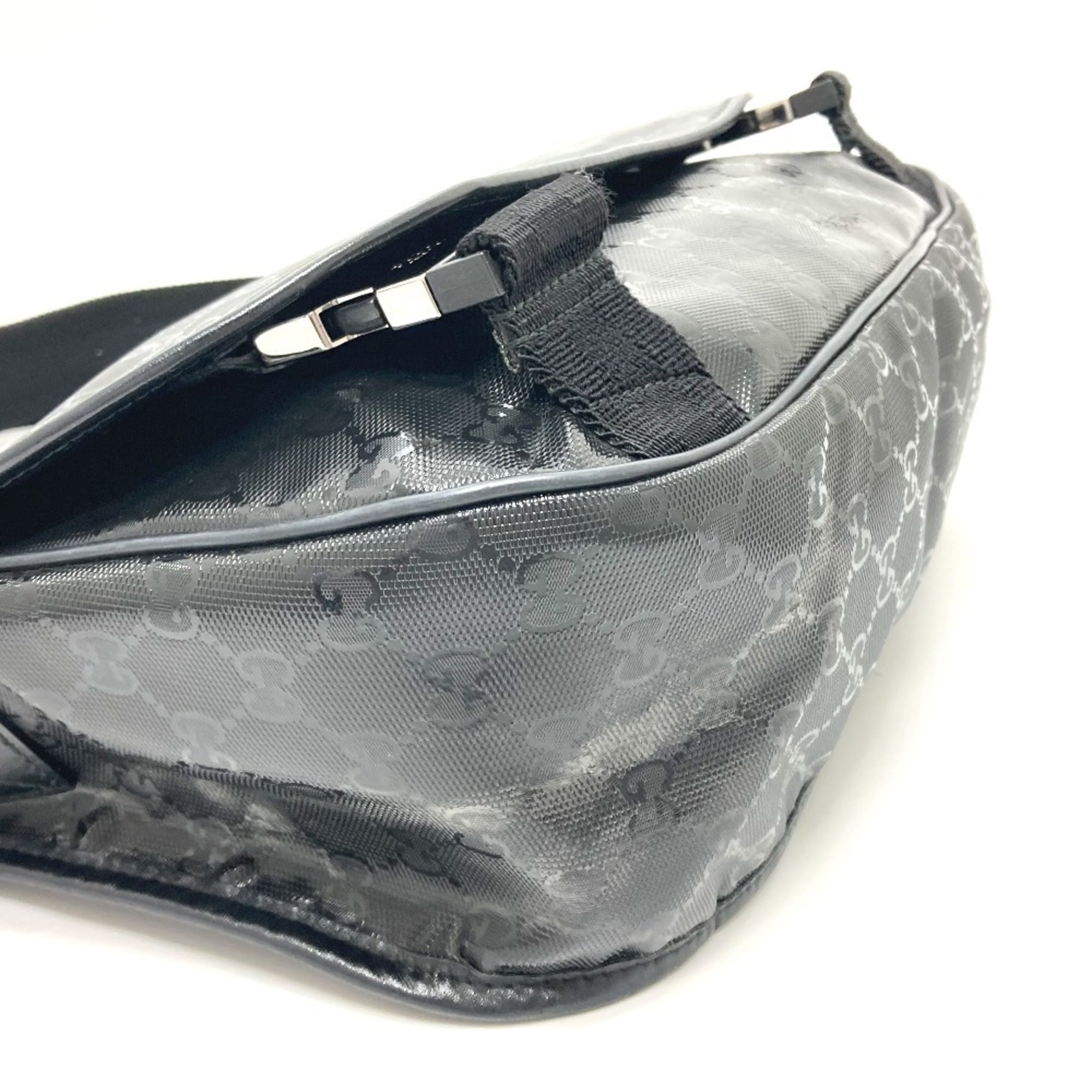 Gucci Black Gg Imprimé Messenger Bag Shoulder Bag (Pre-Owned)