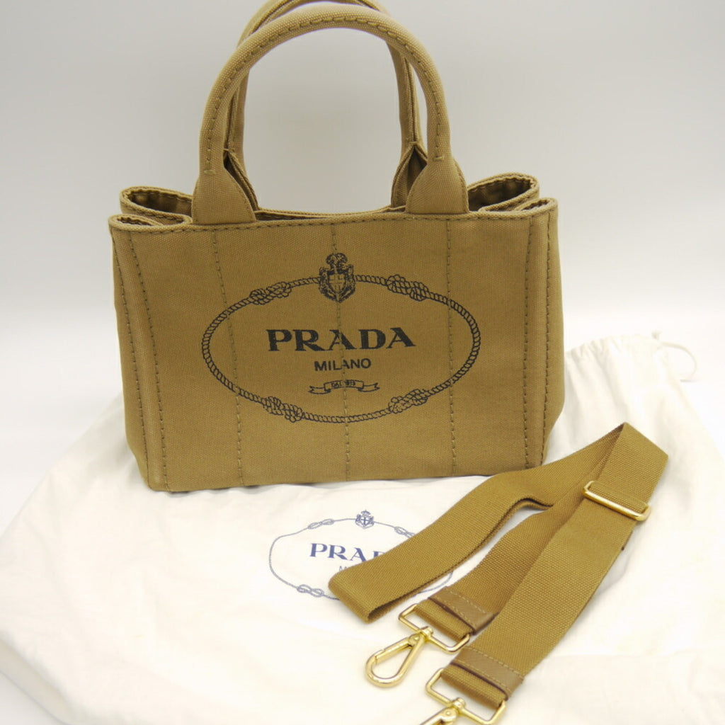Prada Canvas Handbag Shoulder Bag (Pre-Owned)
