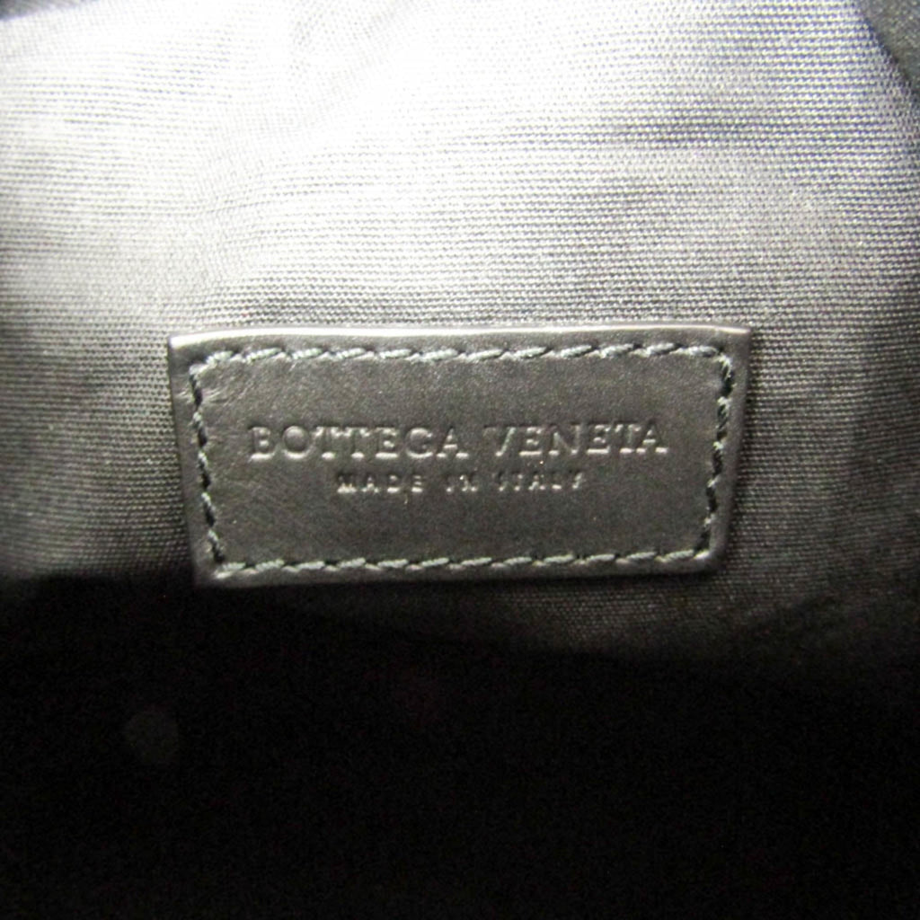 Bottega Veneta Paper Bucket Bag Perforated Leather Black Leather Shoulder Bag Bag (Pre-Owned)