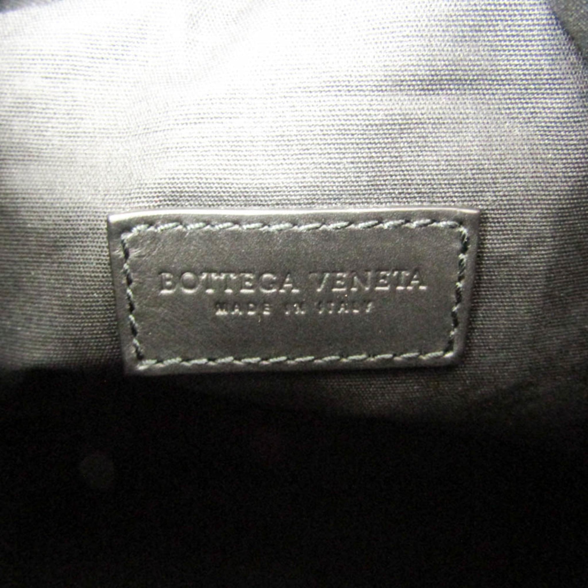 Bottega Veneta Paper Bucket Bag Perforated Leather Black Leather Shoulder Bag Bag (Pre-Owned)