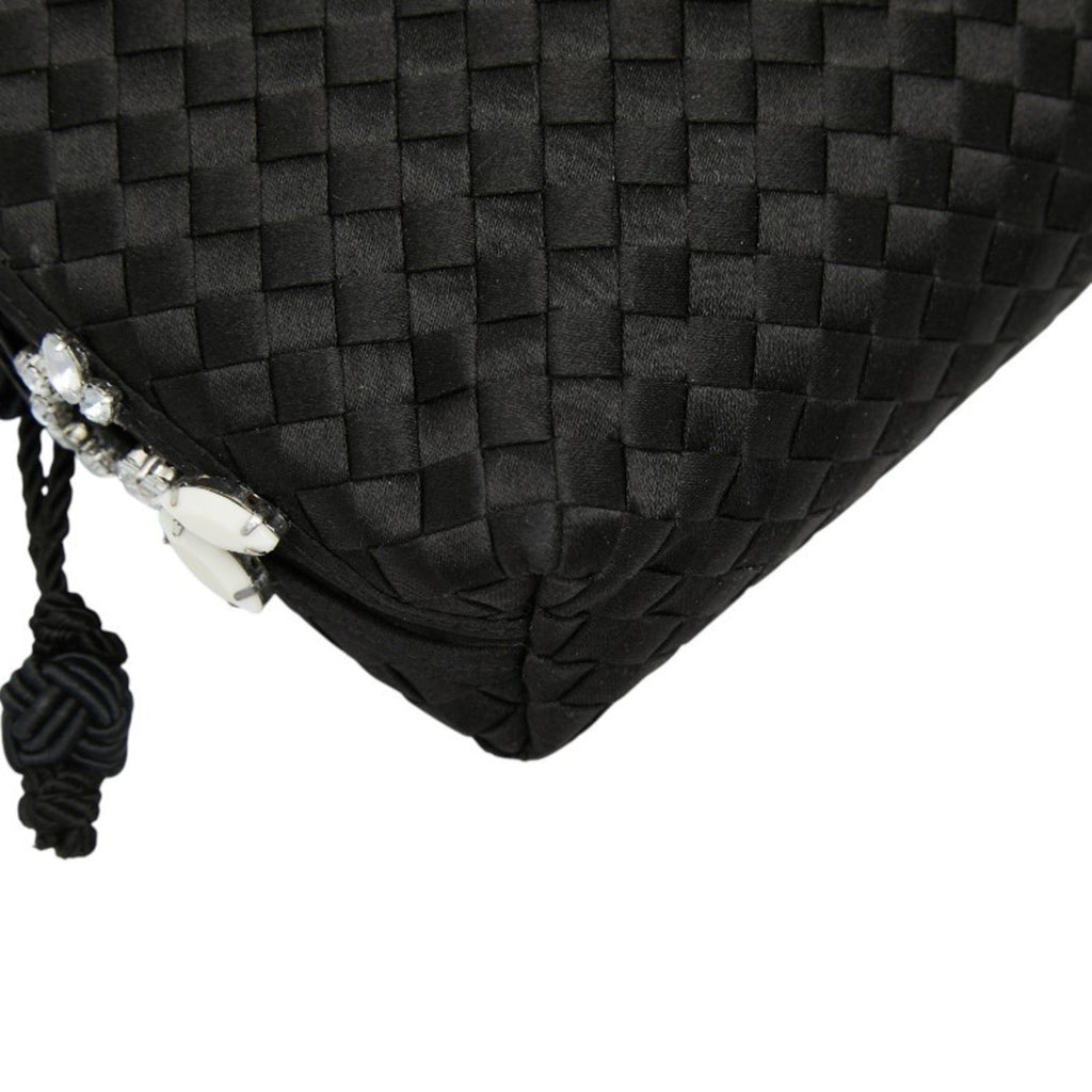 Bottega Veneta Black Satin Shoulder Bag (Pre-Owned)