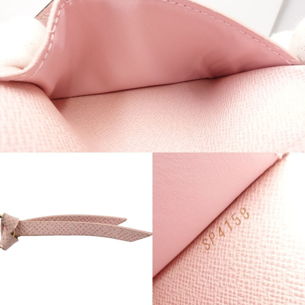 Louis Vuitton Damier Canvas Ebene Rose Ballerine Canvas Wallet (Tri-Fold) (Pre-Owned)