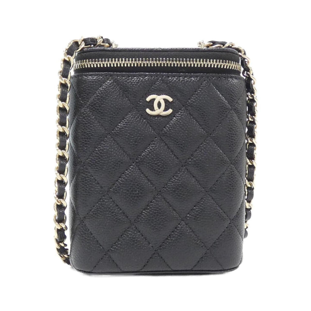 Chanel Black Grained Calfskin Shoulder Bag (Pre-Owned)