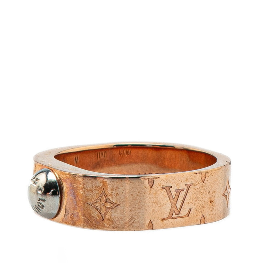 Louis Vuitton Silver Pink Gold Gold Plating Metal Band Ring (Pre-Owned)