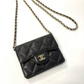 Chanel Black Grained Calfskin Pochette (Pre-Owned)
