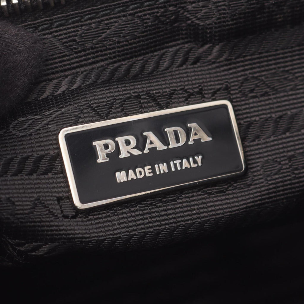 Prada Black Nylon Saffiano Triangle Handbag Shoulder Bag (Pre-Owned)