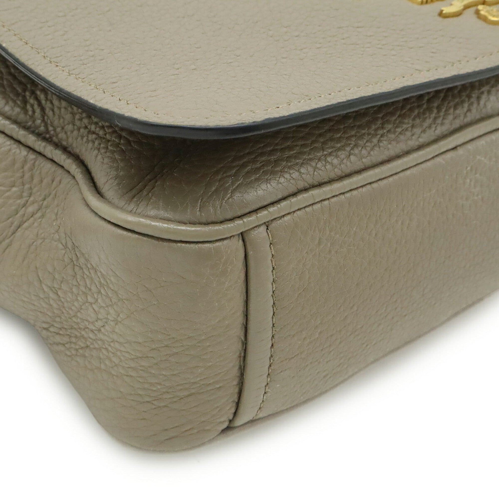 Prada Gray Leather Pochette Shoulder Bag (Pre-Owned)