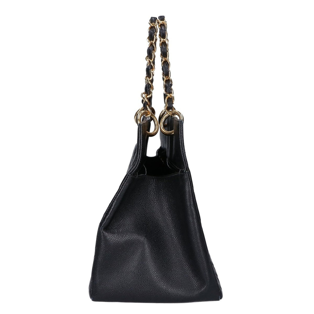 Chanel Black Grained Calfskin Handbag Tote Bag (Pre-Owned)
