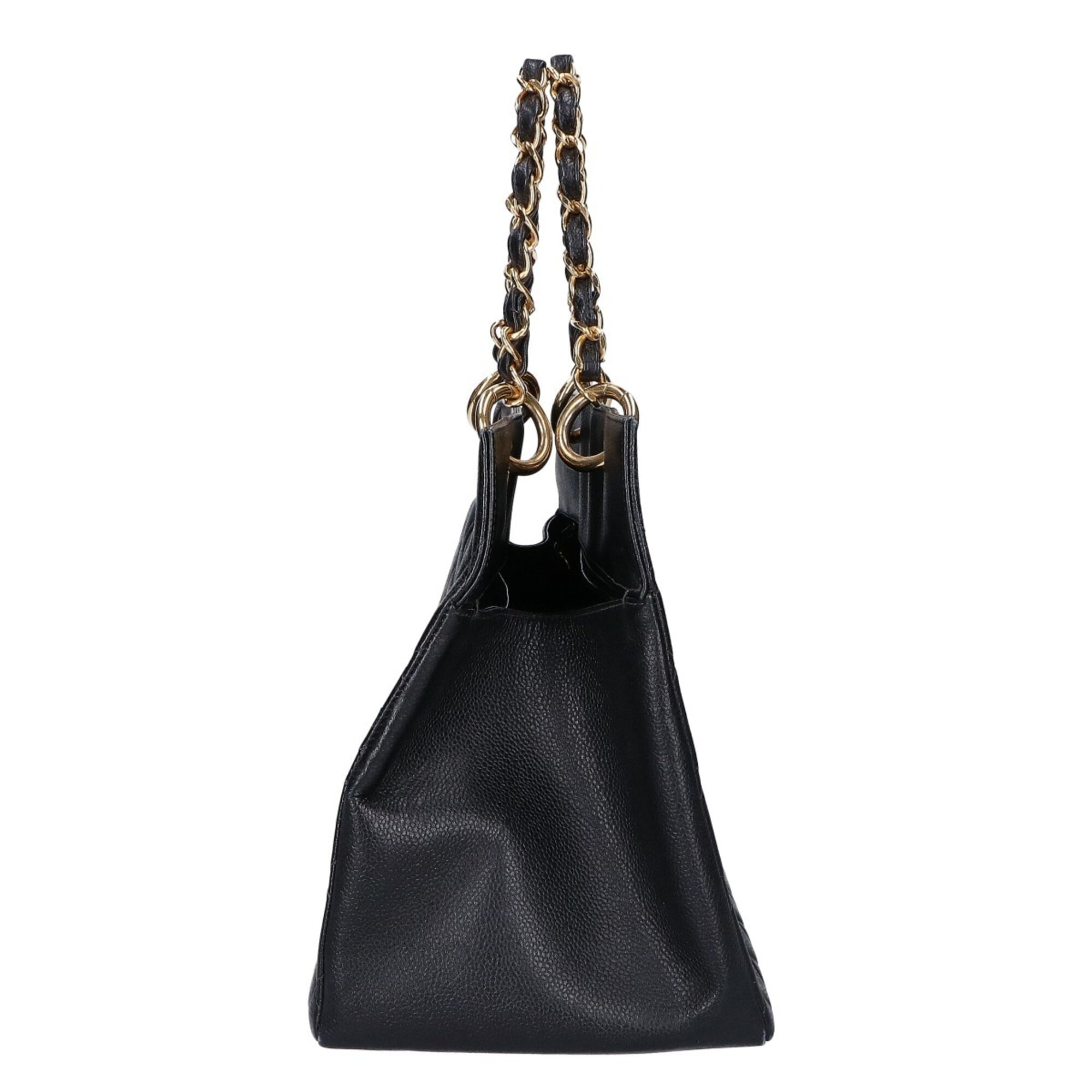 Chanel Black Grained Calfskin Handbag Tote Bag (Pre-Owned)