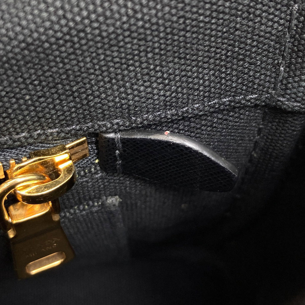 Prada Canapa Black Canvas Handbag (Pre-Owned)