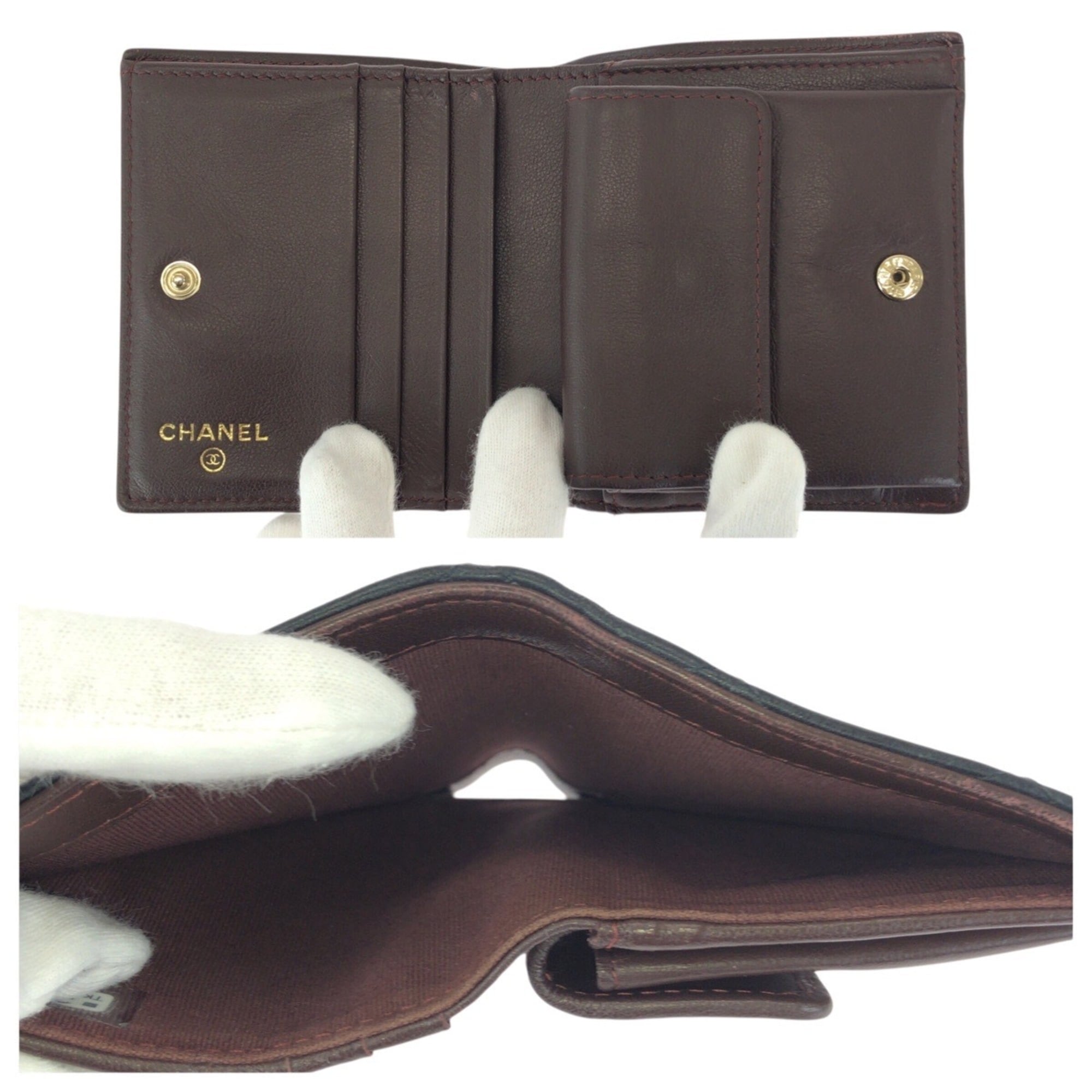 Chanel Matelasse Black Leather Wallet (Bi-Fold) (Pre-Owned)