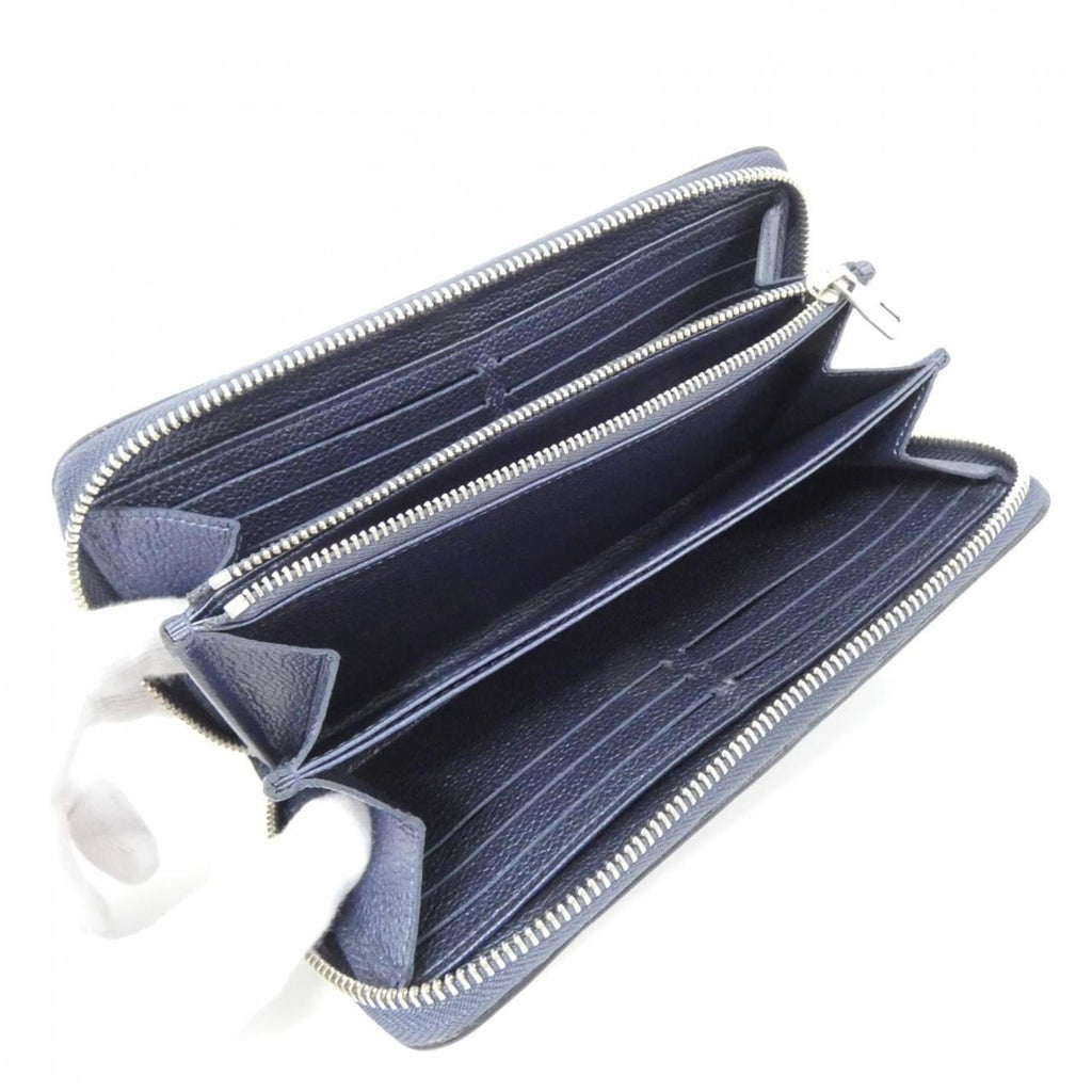 Louis Vuitton Navy Leather Long Wallet (Bi-Fold) (Pre-Owned)