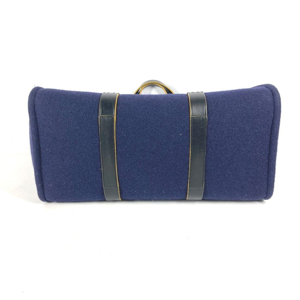Fendi Navy Wool Shoulder Bag Tote Bag (Pre-Owned)