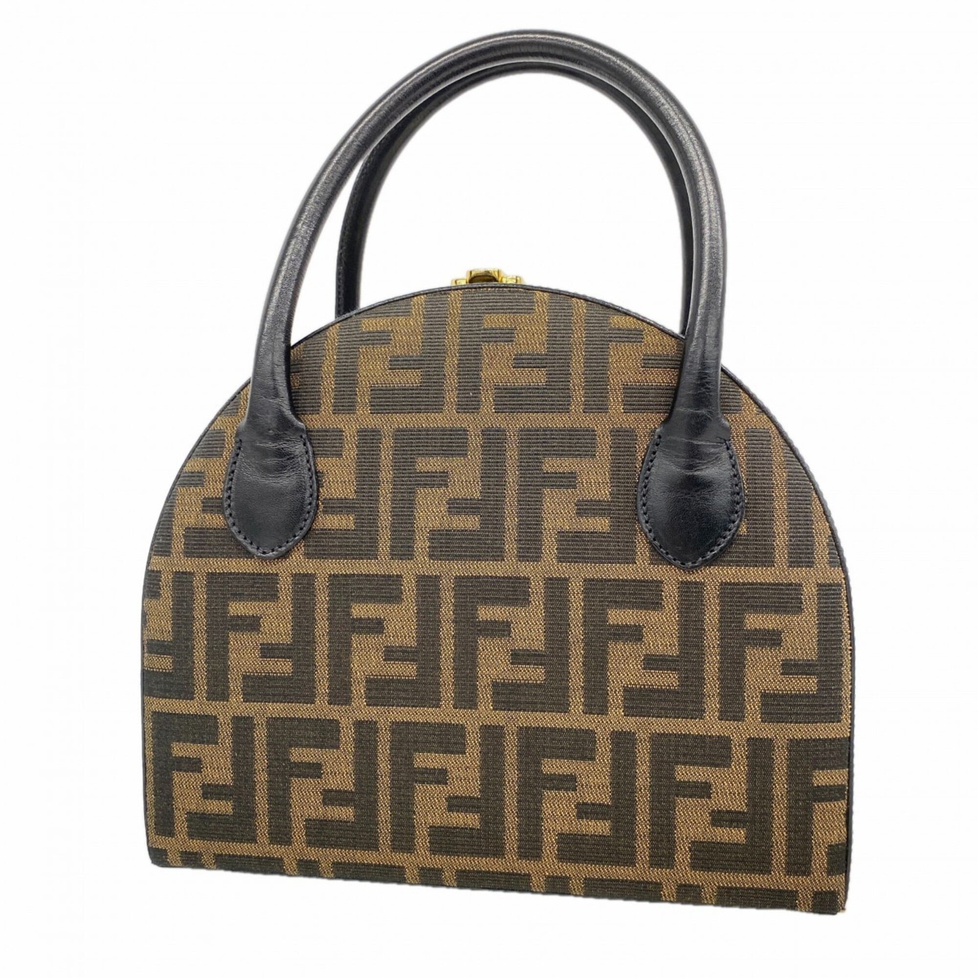 Fendi Brown Nylon Canvas Handbag (Pre-Owned)