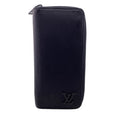 Louis Vuitton Black Leather Long Wallet (Bi-Fold) (Pre-Owned)