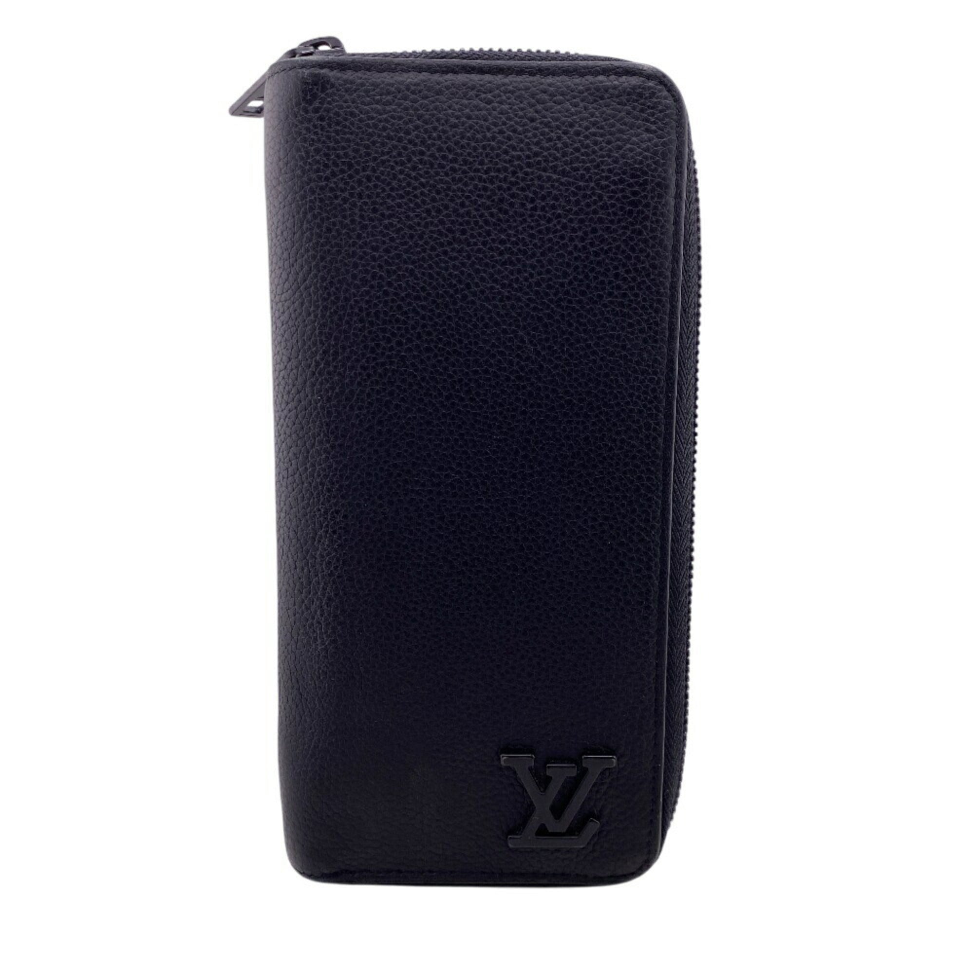 Louis Vuitton Black Leather Long Wallet (Bi-Fold) (Pre-Owned)