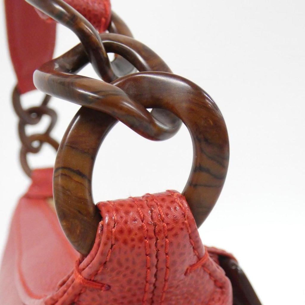 Chanel Red Color Grained Calfskin Handbag (Pre-Owned)