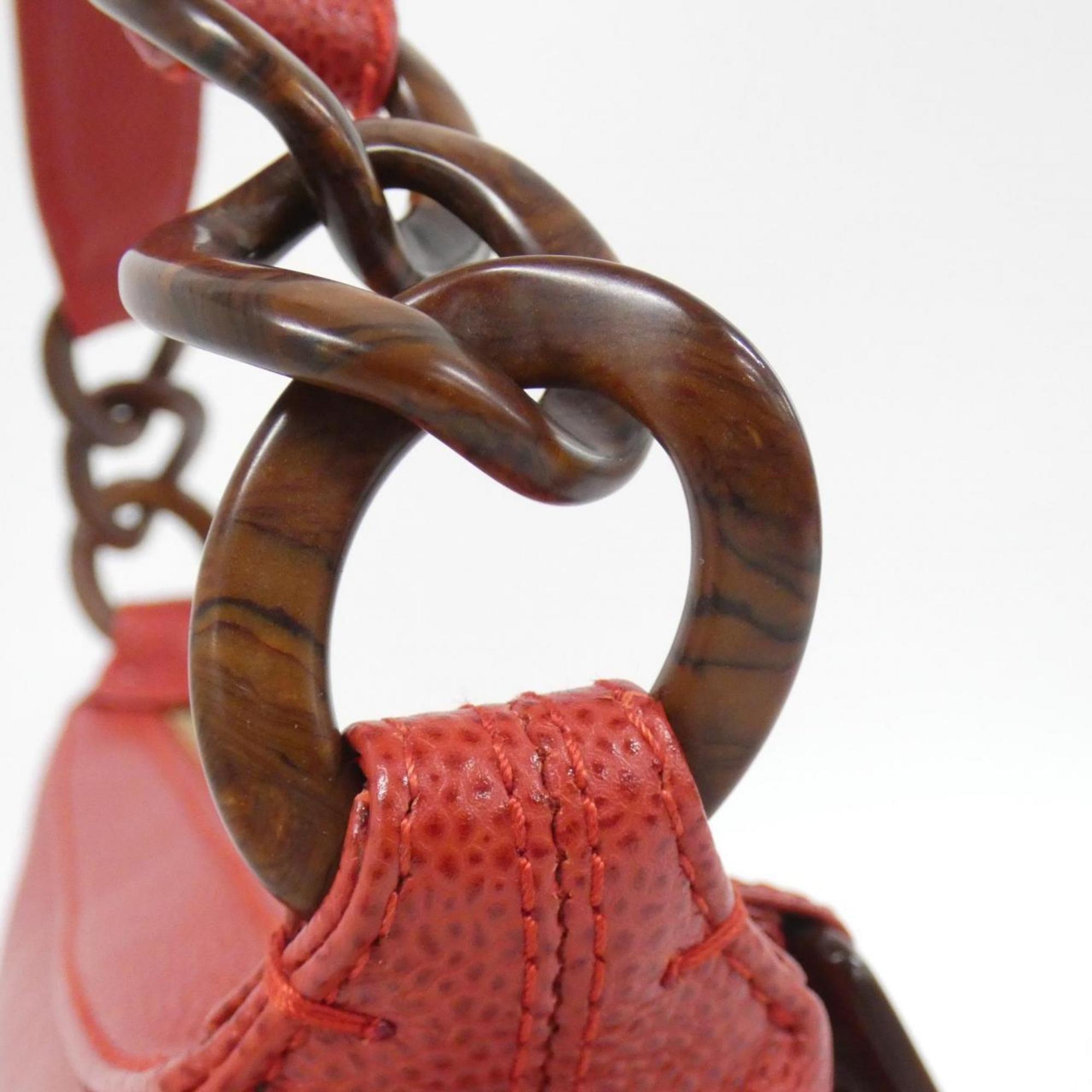 Chanel Red Color Grained Calfskin Handbag (Pre-Owned)