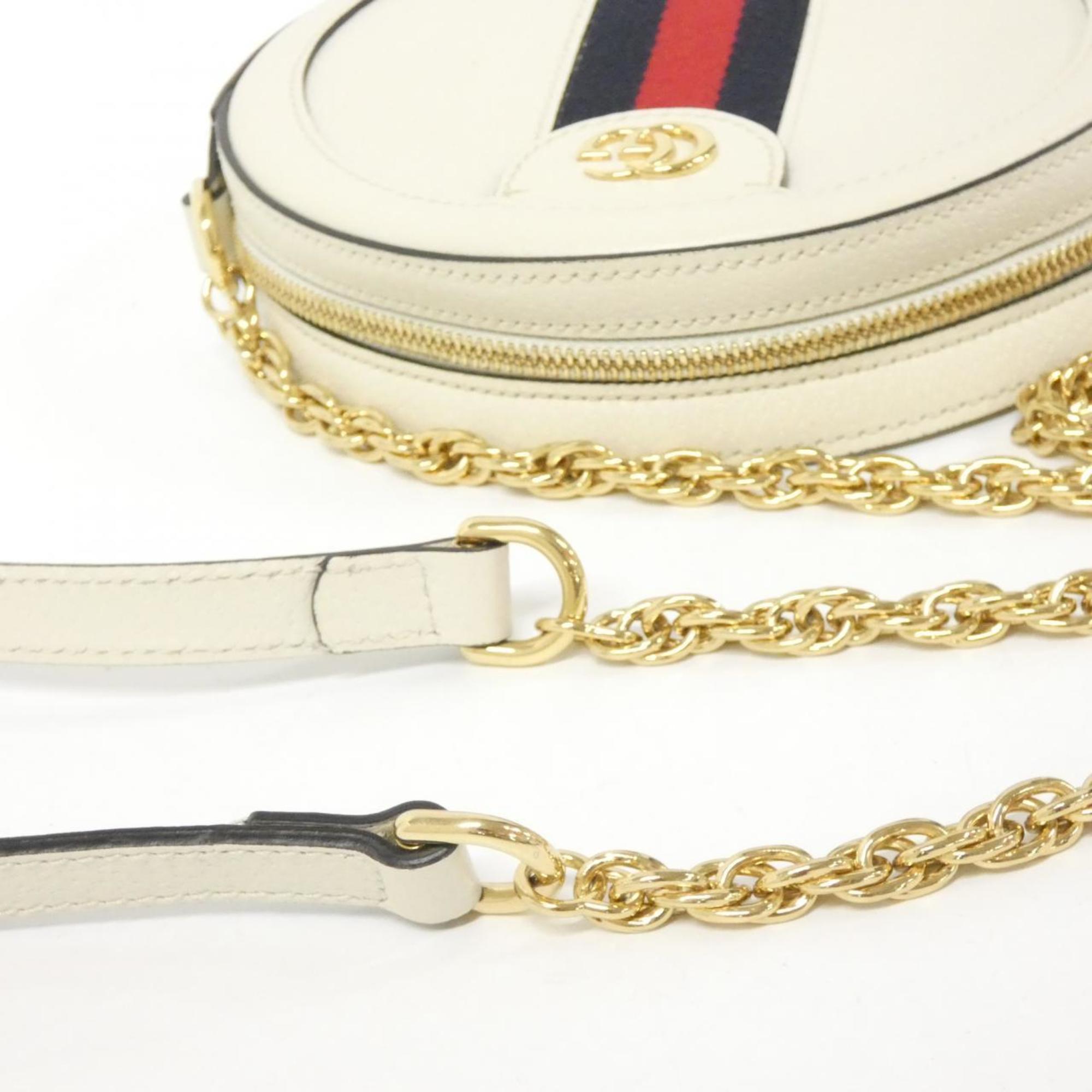 Gucci Ophidia White Leather Shoulder Bag (Pre-Owned)
