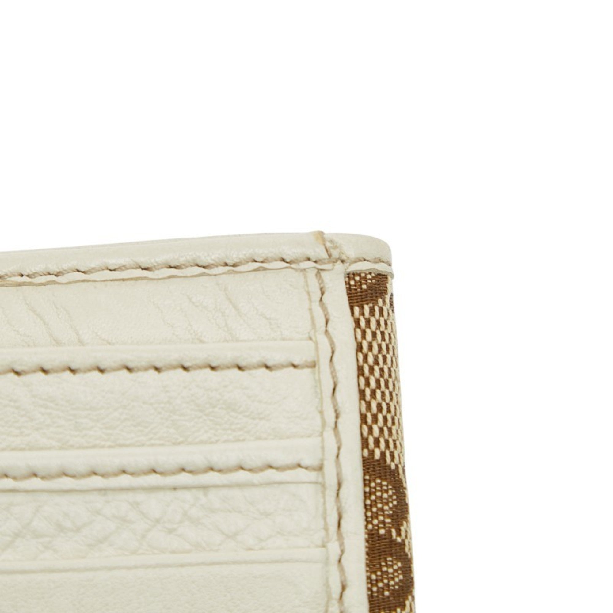 Gucci Beige Ivory Canvas Leather Wallet (Bi-Fold) (Pre-Owned)