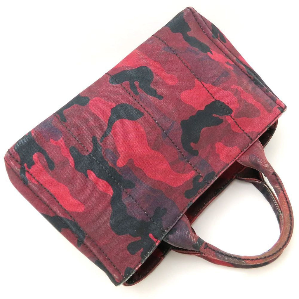 Prada Canapa Red Color Canvas Tote Bag (Pre-Owned)