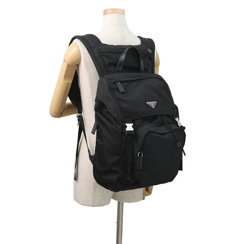 Prada Black Nylon Leather Backpack (Pre-Owned)
