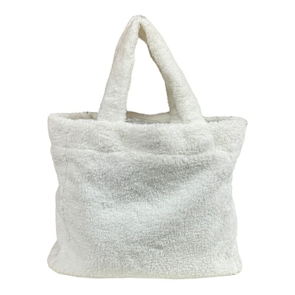 Prada White Pile Fabric Tote Bag (Pre-Owned)