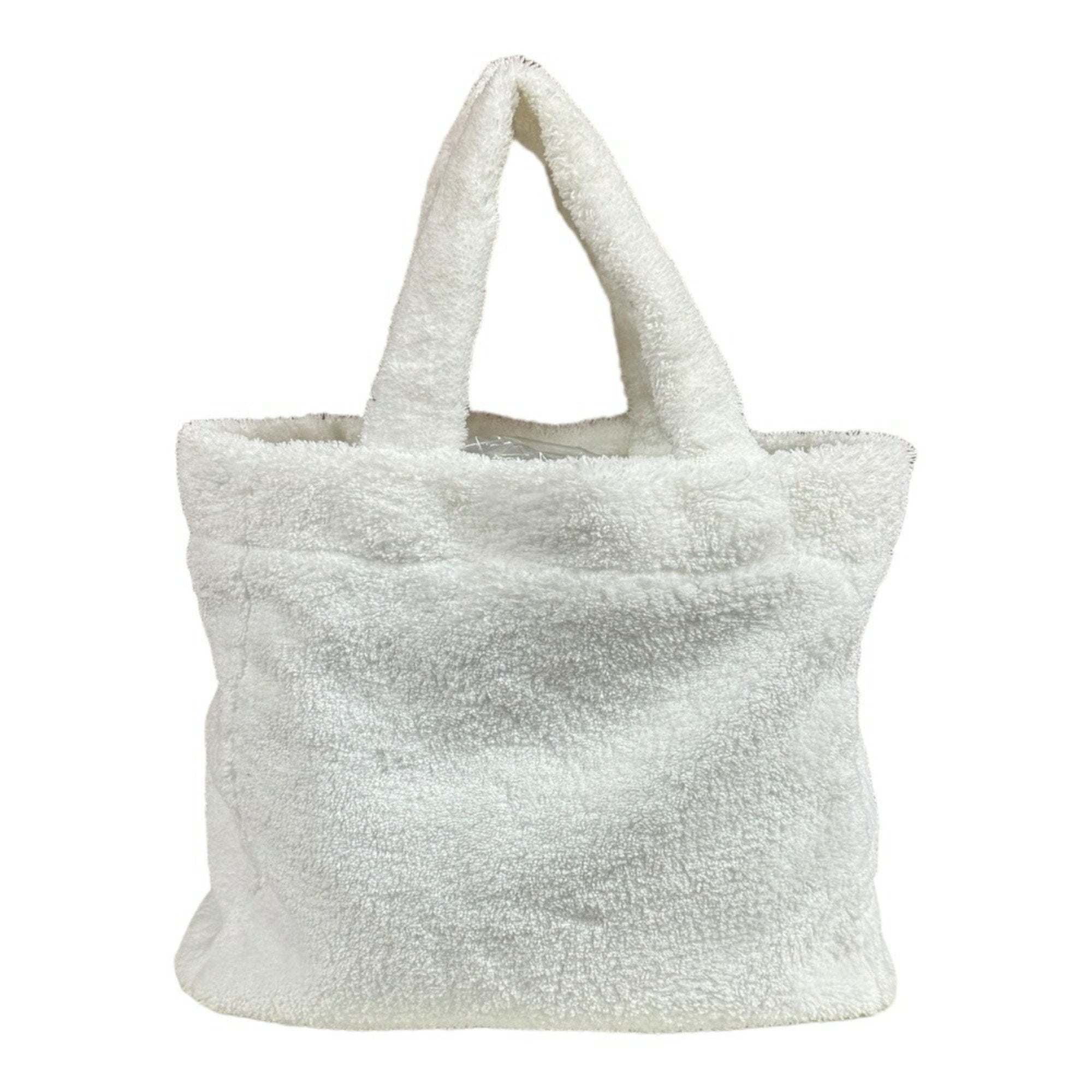 Prada White Pile Fabric Tote Bag (Pre-Owned)