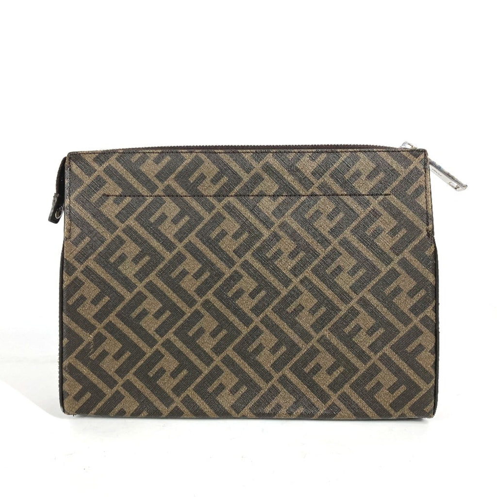 Fendi Brown Leather Clutch Bag (Pre-Owned)
