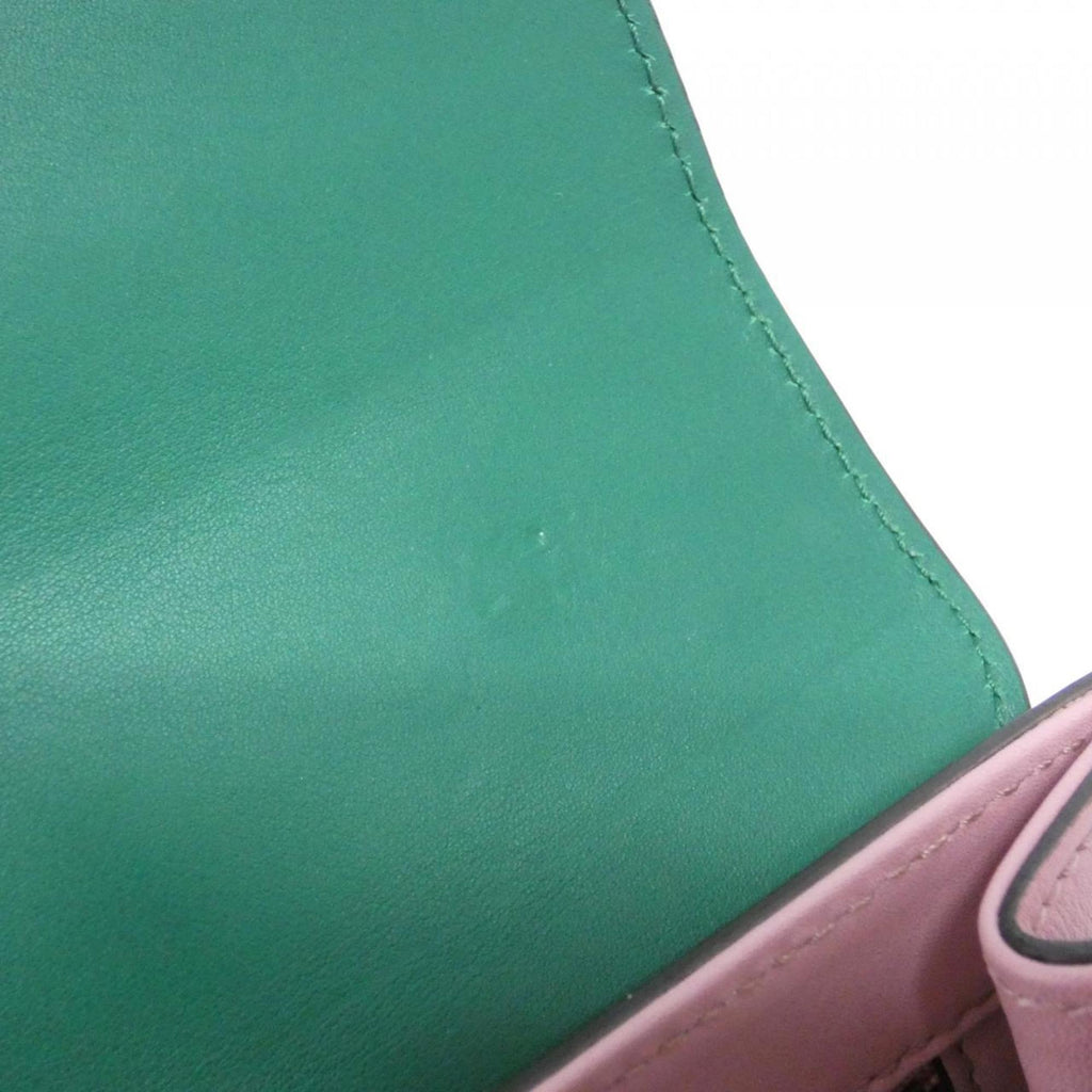 Gucci Green Pink Leather Shoulder Bag (Pre-Owned)