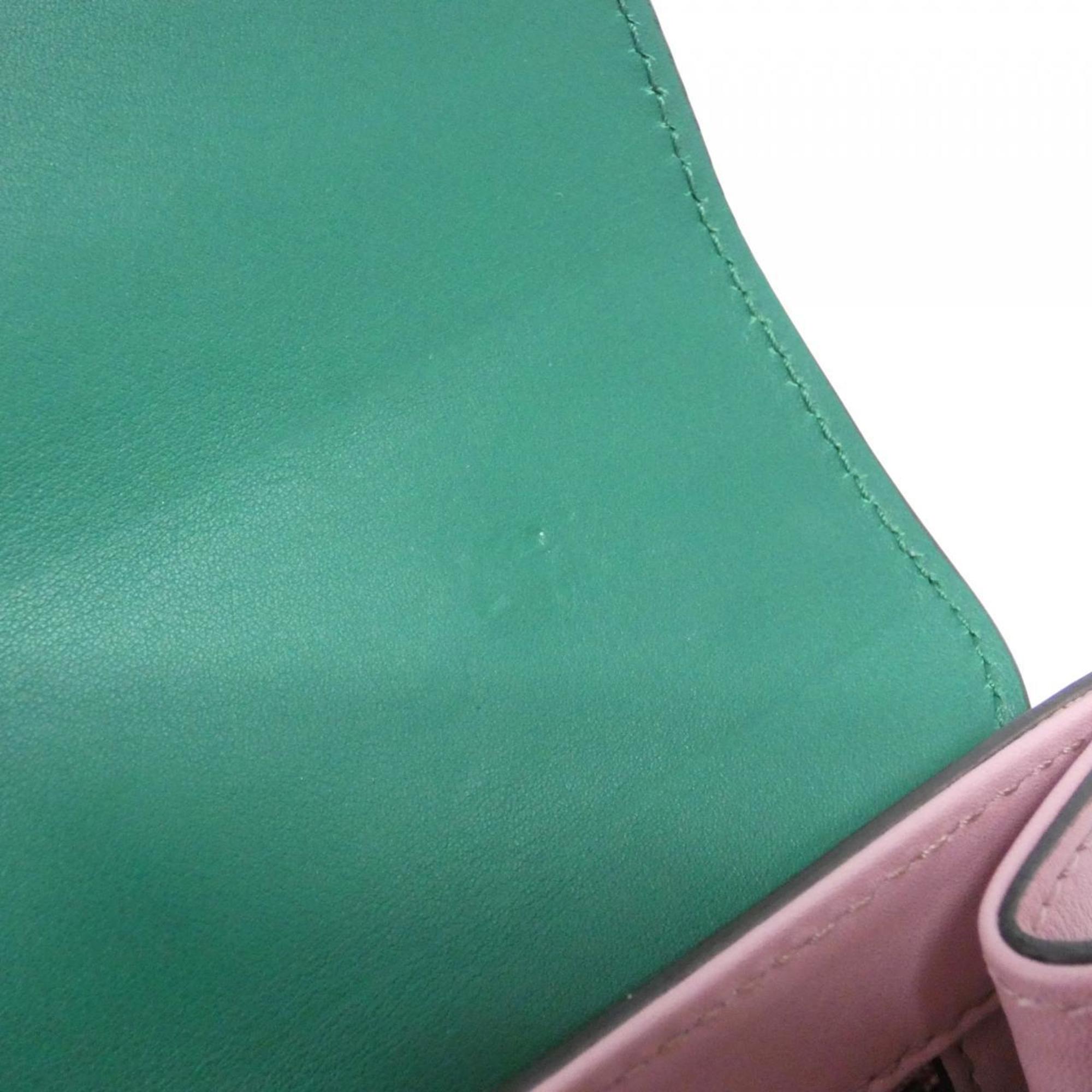 Gucci Green Pink Leather Shoulder Bag (Pre-Owned)