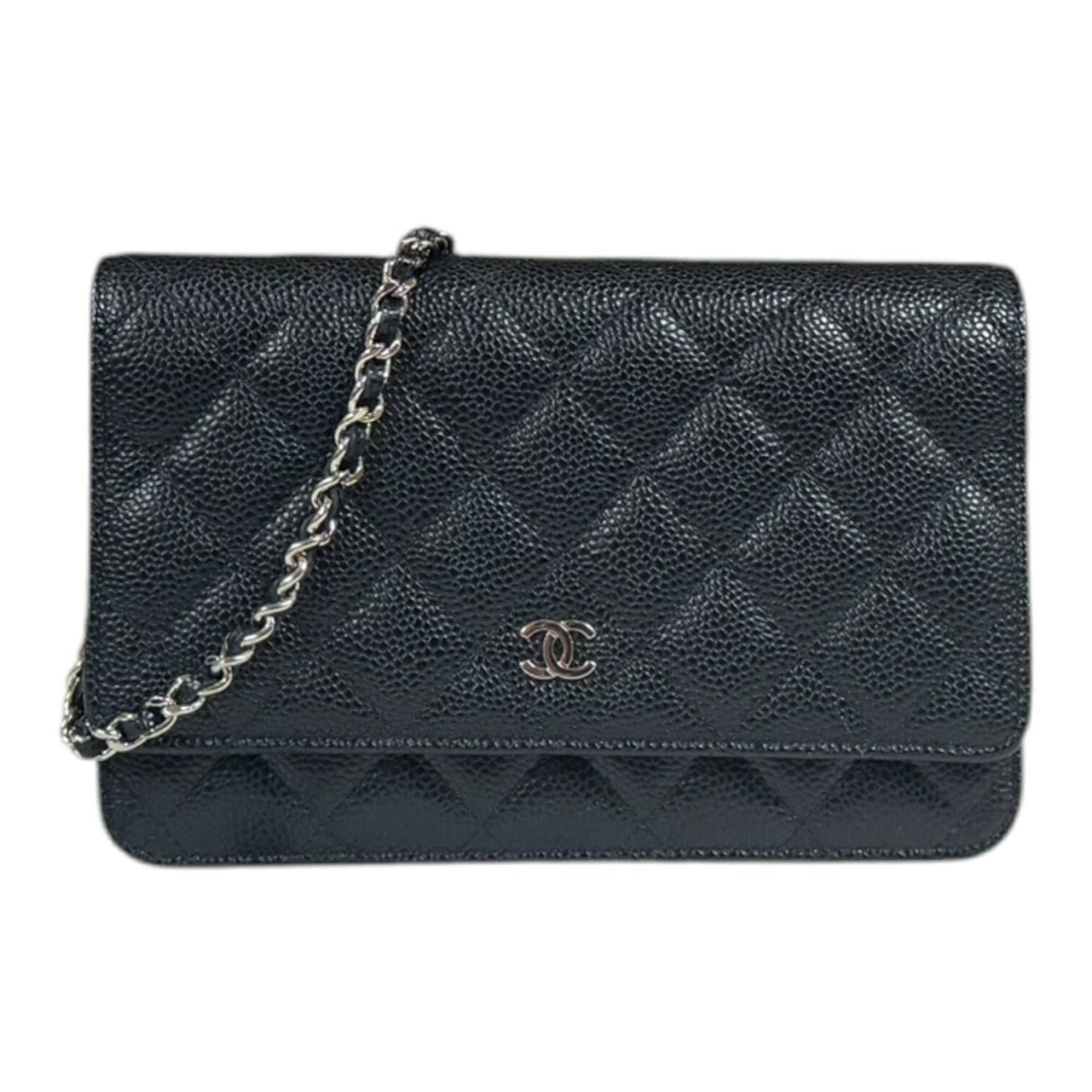Chanel Black Grained Calfskin Shoulder Bag (Pre-Owned)