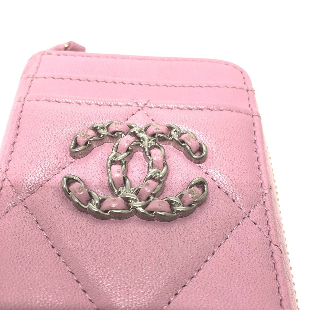 Chanel Pink Leather Coin Purse/Coin Case (Pre-Owned)