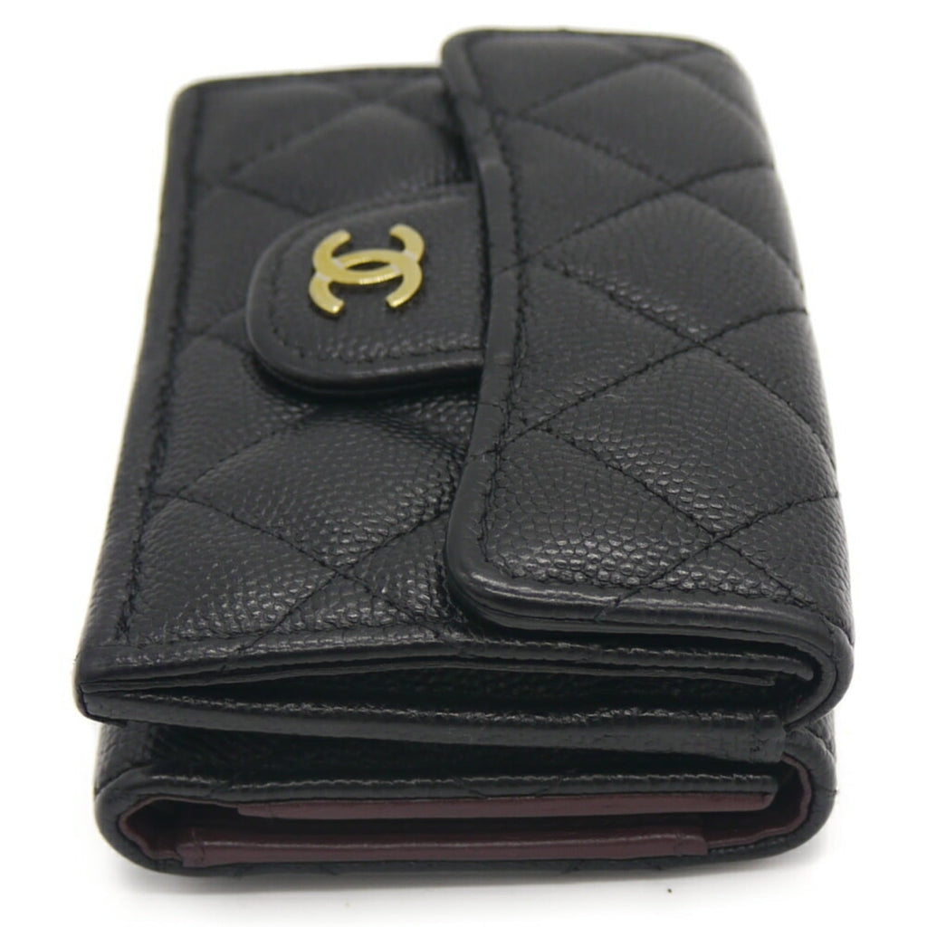 Chanel Black Grained Calfskin Wallet (Tri-Fold) (Pre-Owned)