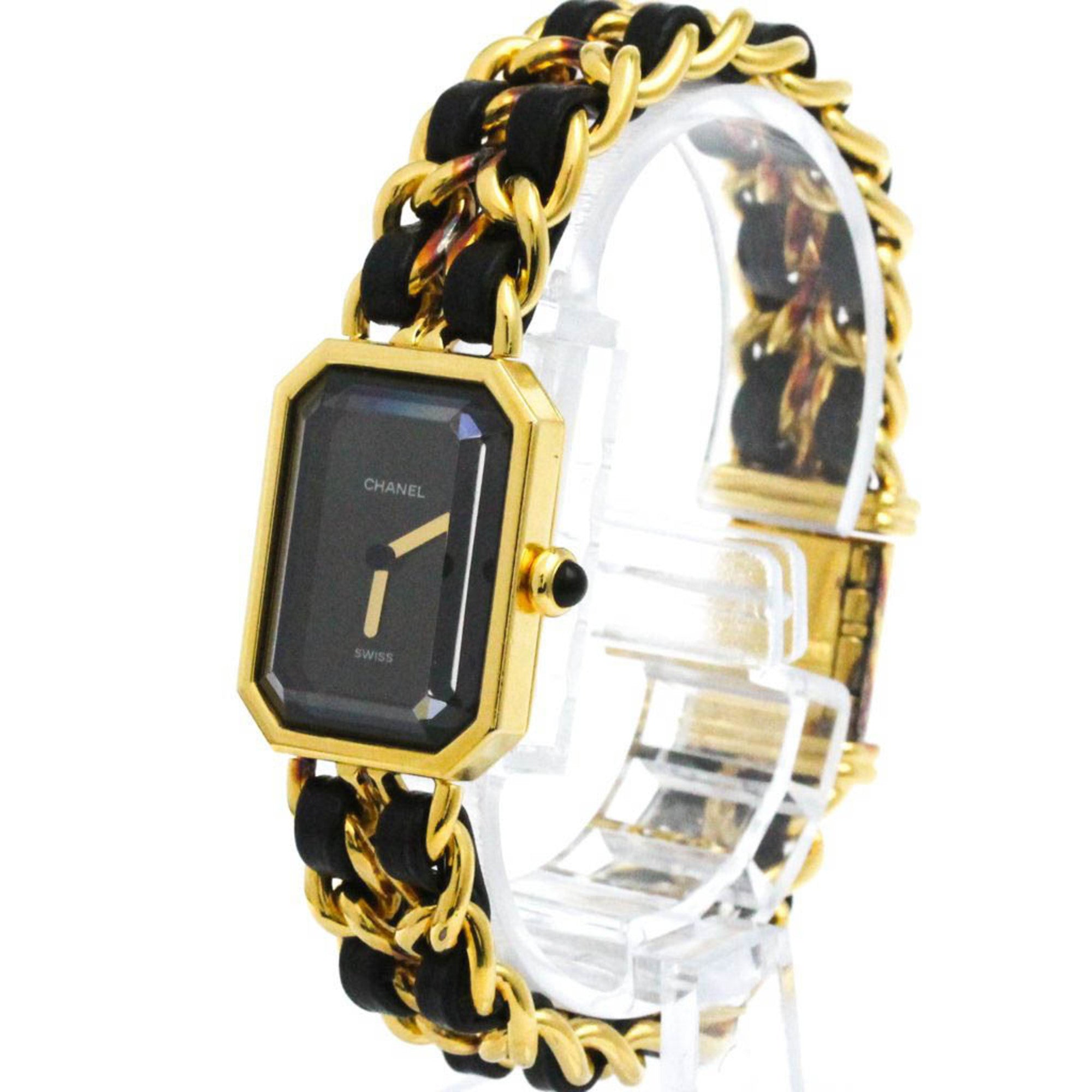 Chanel Premiere Rock Quartz Watch Plated Metal And Leather Watch (Pre-Owned)