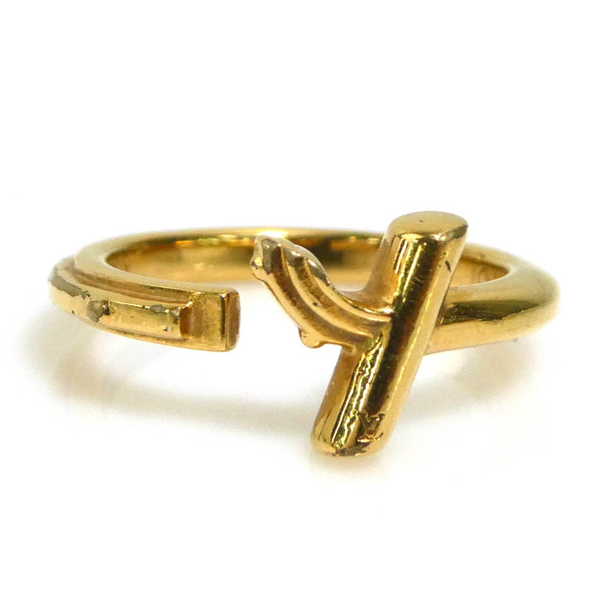 Louis Vuitton Gold Metal Band Ring (Pre-Owned)