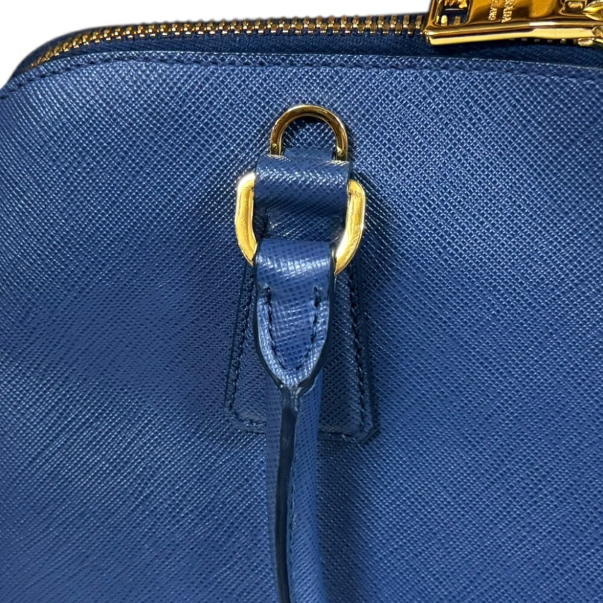 Prada Blue Leather Shoulder Bag (Pre-Owned)
