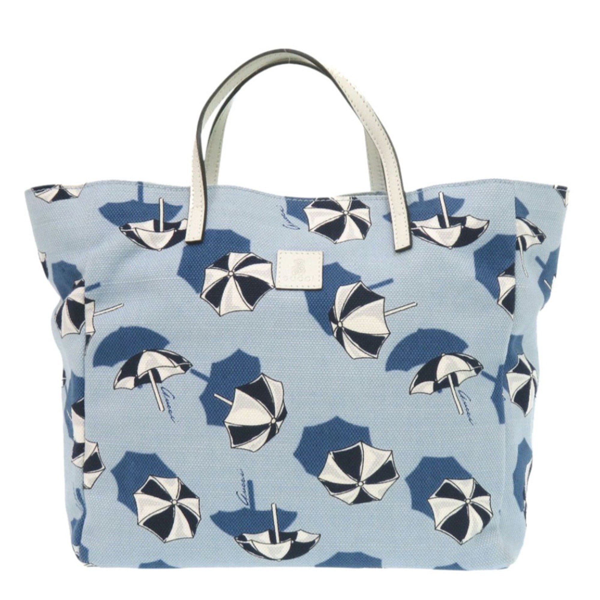 Gucci Blue Canvas Tote Bag (Pre-Owned)