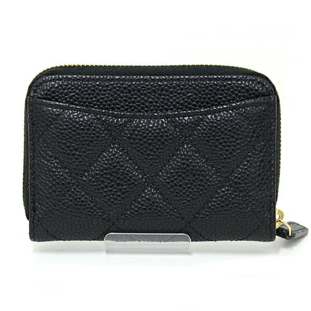 Chanel Black Leather Coin Purse/Coin Case (Pre-Owned)