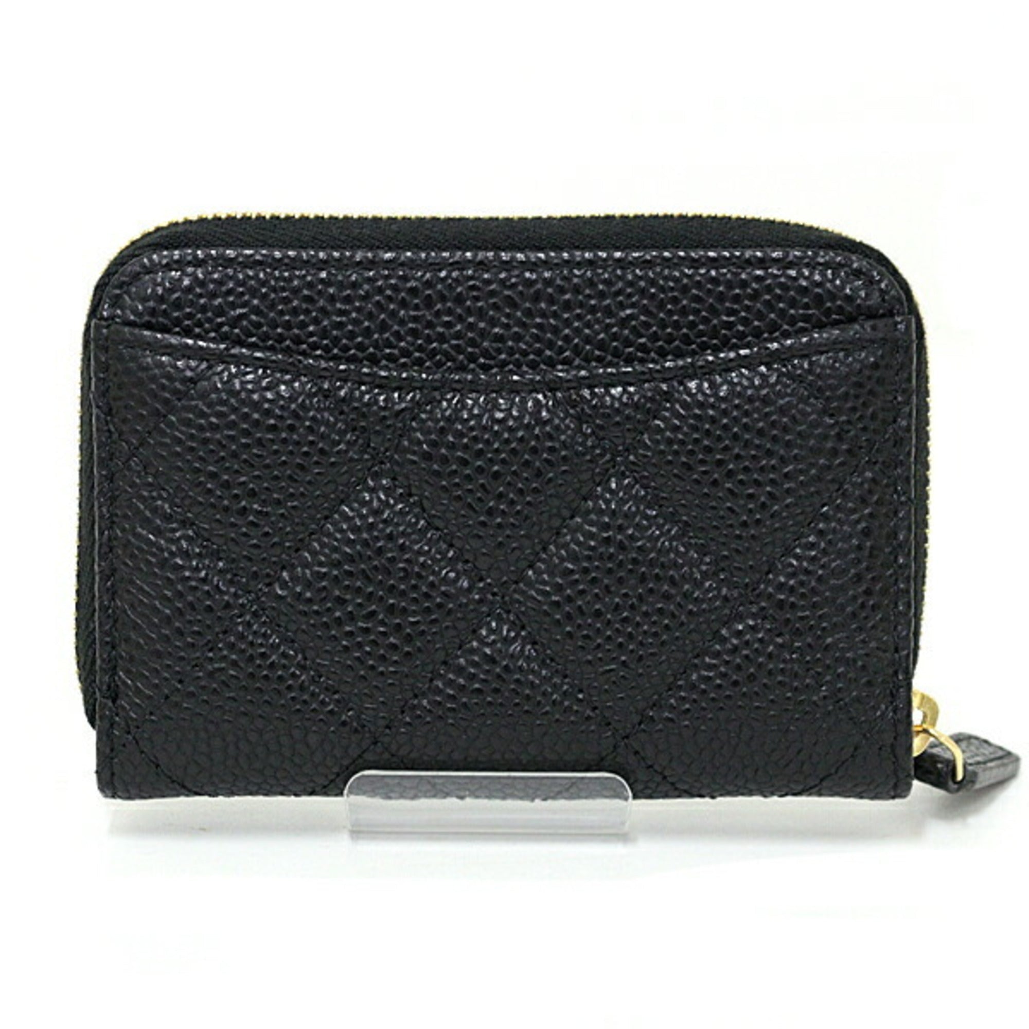 Chanel Black Leather Coin Purse/Coin Case (Pre-Owned)