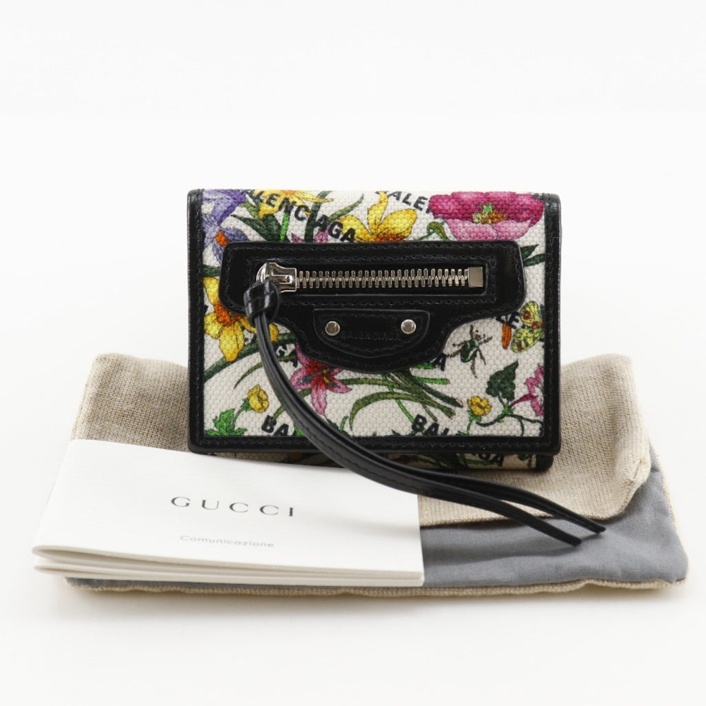 Gucci Black Multi-Color Canvas Wallet (Tri-Fold) (Pre-Owned)