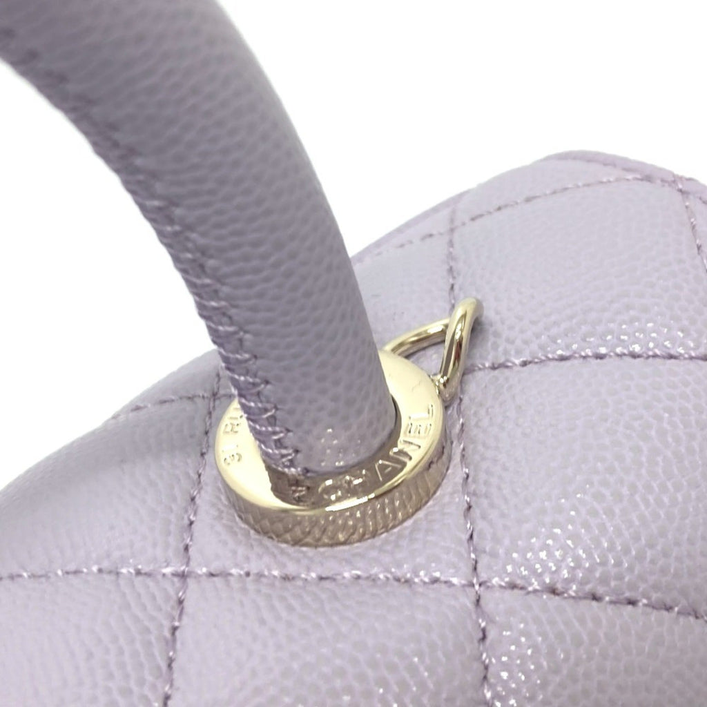 Chanel Purple Grained Calfskin Handbag Shoulder Bag (Pre-Owned)