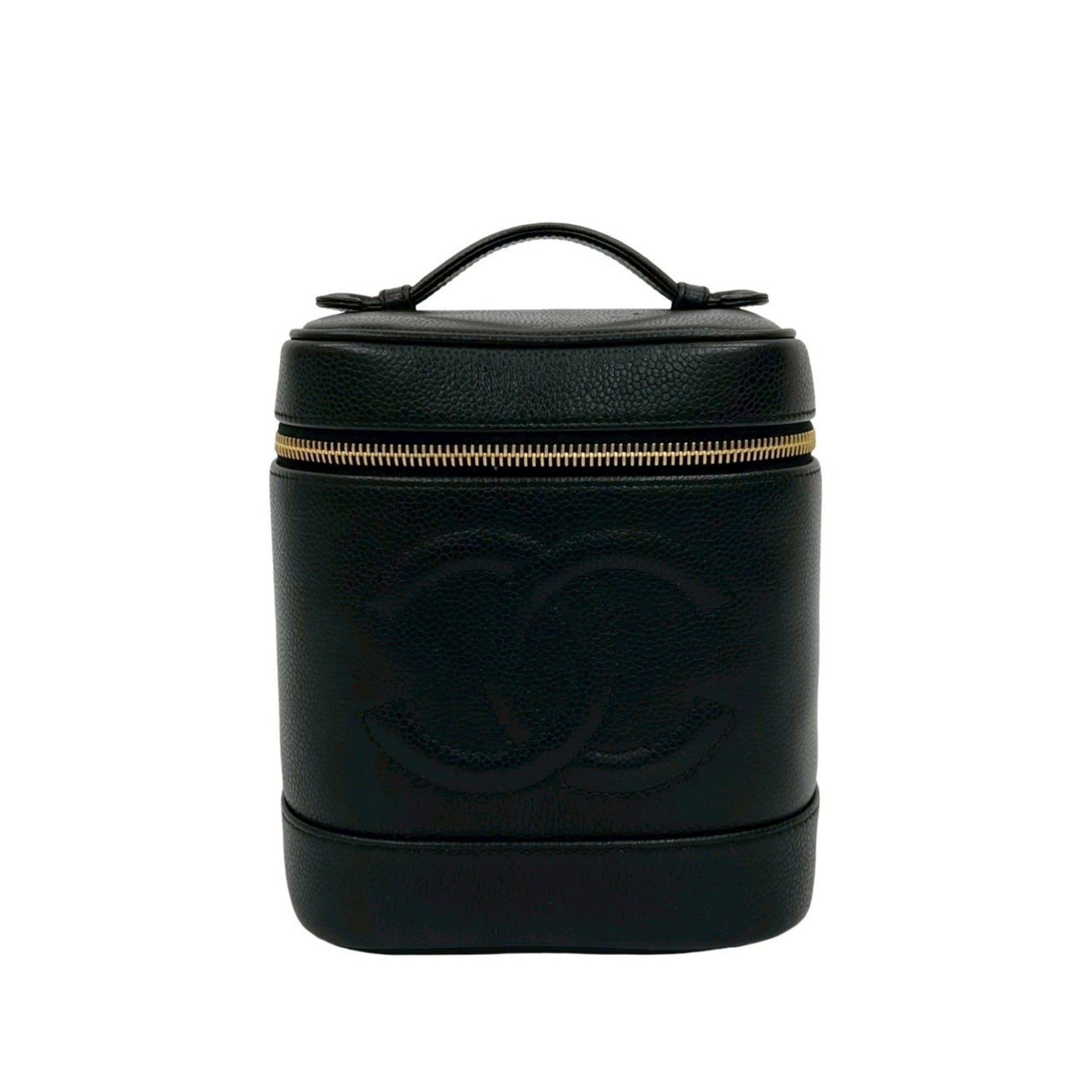 Chanel Black Grained Calfskin Handbag Vanity Bag (Pre-Owned)