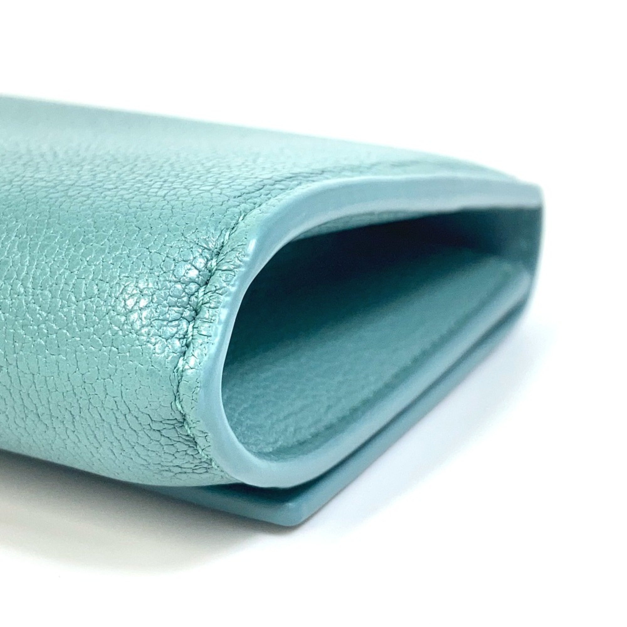 Bottega Veneta Blue Leather Long Wallet (Bi-Fold) (Pre-Owned)